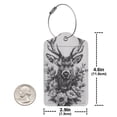 thumbnail image 4 of Sikiie Monochrome Deer Floral Luggage Tag for Suitcase Leather Baggage Tag with Stainless Steel Loop Privacy Cover for Women Men Girls-4 PCS, 4 of 5