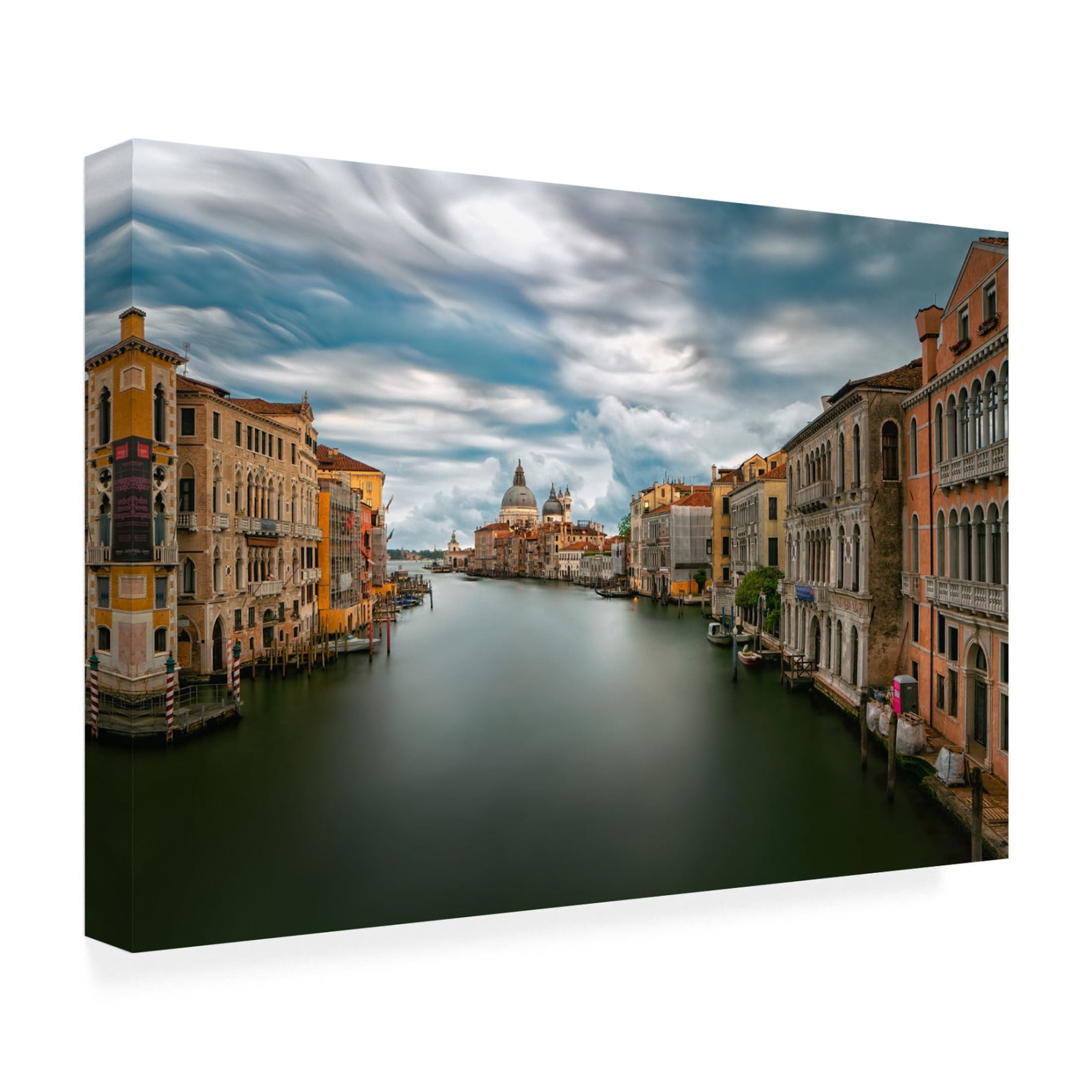 Trademark Fine Art Tommaso Pessotto Stormy weather on the Grand Canal Canvas Wall Art