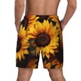 thumbnail image 2 of Haiem Vibrant Sunflower Blooms Mens Swim Trunks with Compression Liner 2 in 1 Swimming Shorts Stretch Swimwear Quick Dry,Board Shorts-Small, 2 of 9