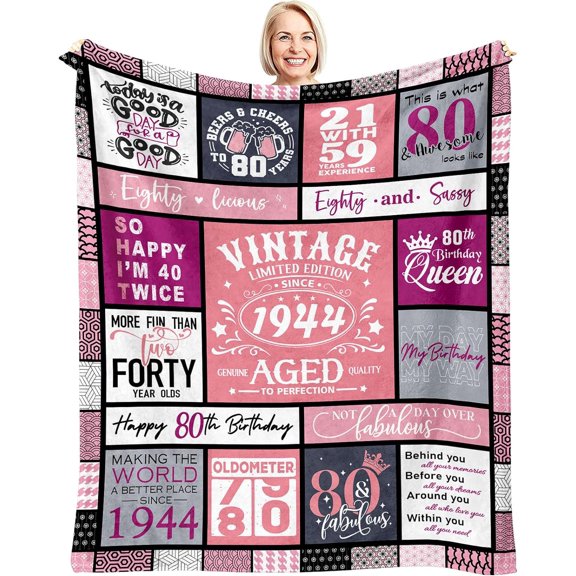 70th Birthday Gifts for Women, Best Gifts for 70 Year Old Woman, 70 Year Old Birthday Gifts for Women, Happy 70th Birthday Ideas, Vintage 1954 Bday Decorations Throw Blanket 60"x50"