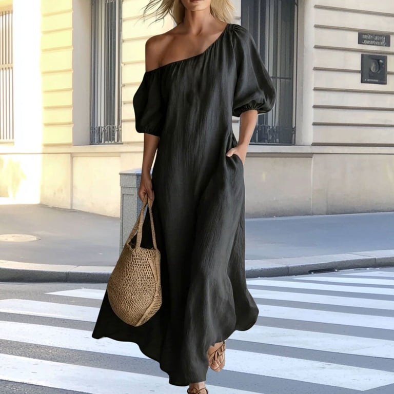 linen blend puff sleeve dress Floral Linen Blend Puff Sleeve Sheath Dress