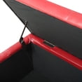 thumbnail image 3 of Red With Pu Leather Upholstery And Storage - 51.18" X 17.47" 16.09", Modern Design For Home Decoration 17.47"d 51.18"w 16.09"h, Chic Look, 3 of 5