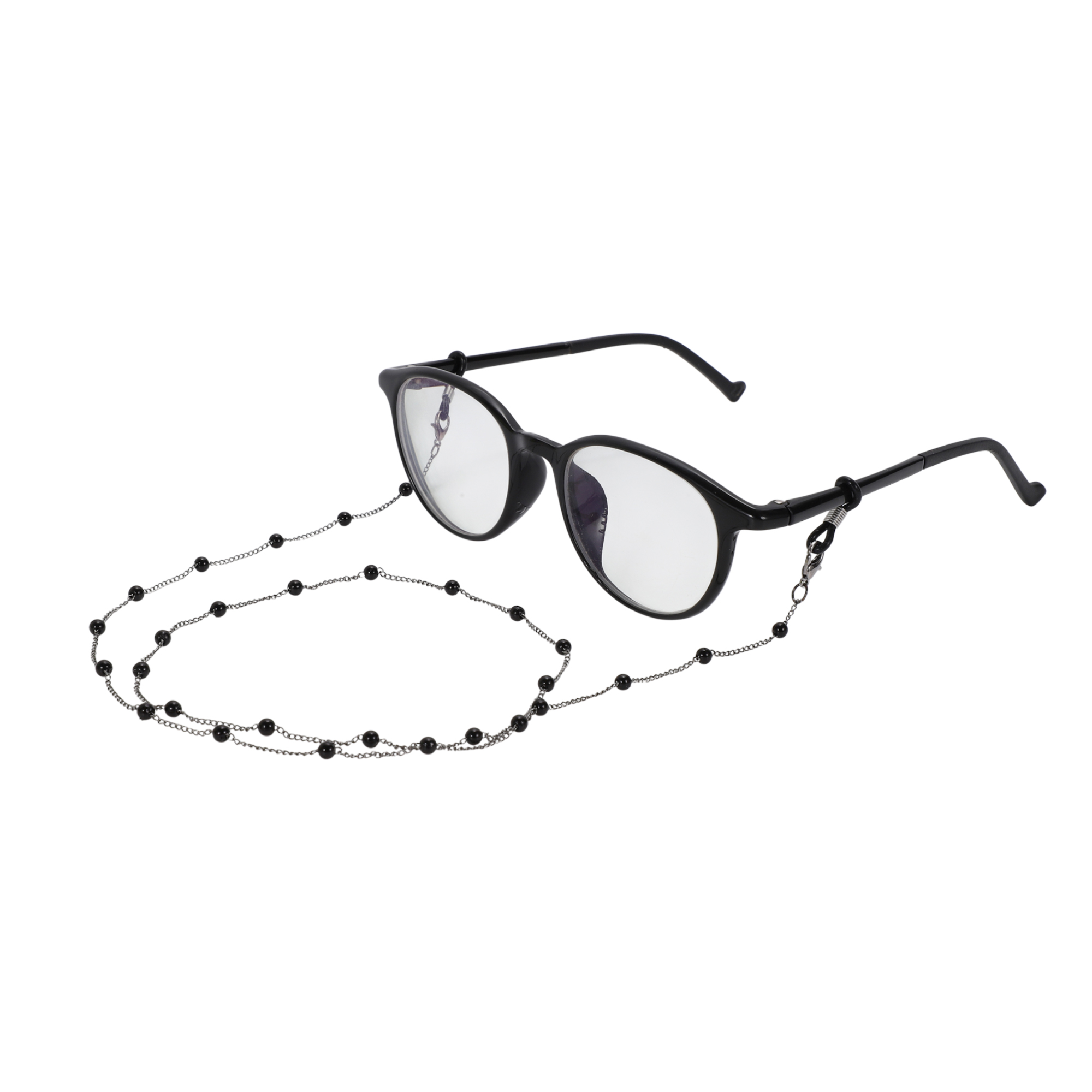 Unique Bargains Pearl Pattern Eyeglass Chain 29.53" 1 Pc Black