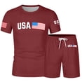 thumbnail image 4 of Letdown Mens Summer Outfits 2 Piece Short Set Casual Tracksuits Matching Crew Neck Shirt and Vacation Shorts Jogging Tracksuit Lounge Sets, 4 of 4