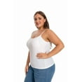 thumbnail image 5 of Hingswink Plus Size Camisole for Women with Shelf Bra Adjustable Spaghetti Strap Cami Tank Top Cotton Undershirts White-M, 5 of 6
