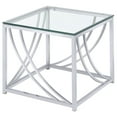 thumbnail image 3 of Lille 3-piece Glass Top Coffee And End Table Set Chrome, 3 of 6