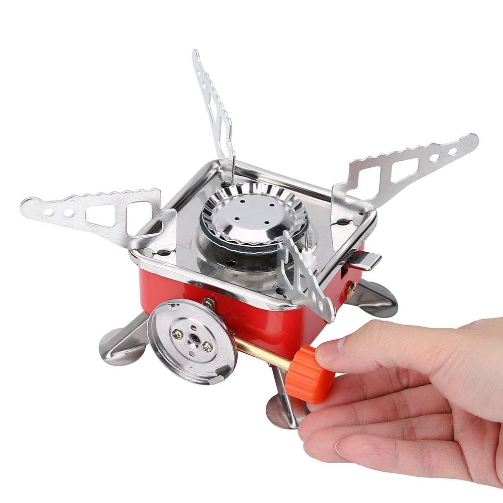 Mini Camping Stove, Portable Folding Windproof Small Gas Stove for Outdoor Camping Hiking Backpacking Road Trip