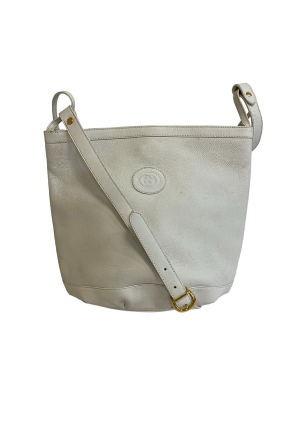 Pre-Owned GUCCI Interlocking Bucket Bag Shoulder White Women's