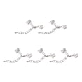 thumbnail image 1 of Unique Bargains 10Set Ribbon Crimp Clamp Ends Lobster Claw Clasps & Chain 8mm Silver Tone for DIY, 1 of 7