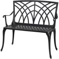 thumbnail image 1 of 38in orchid backrest black aluminum bench, 1 of 6