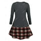 thumbnail image 2 of Camiseta Talla Extra 2 en 1 a Cuadros Cordón Combinado Rosegal Mangas largas de talla grande, 2 of 5