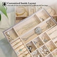 thumbnail image 7 of ProCase Jewelry Box for Women Girls Girlfriend Wife Ideal Gift, Large Leather Jewelry Organizer Storage Case with Two Layers Display for Earrings Bracelets Rings Watches -Pearlizedsilver, 7 of 7