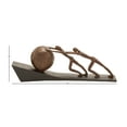 thumbnail image 4 of 23" x 8" Brown Polystone People Sculpture with Ball, by DecMode, 4 of 14