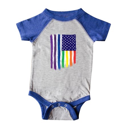 

Inktastic Painted American Rainbow Flag Gift Baby Boy or Baby Girl Bodysuit