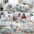 thumbnail image 5 of Nautical Teal Duvet Cover Set Full Size, Crab Ocean Coral Starfish Coastal Map 4 Piece Soft Microfiber Bedding Set with 1 Duvet Cover, 1 Flat Sheet, 2 Pillowcases, 5 of 9