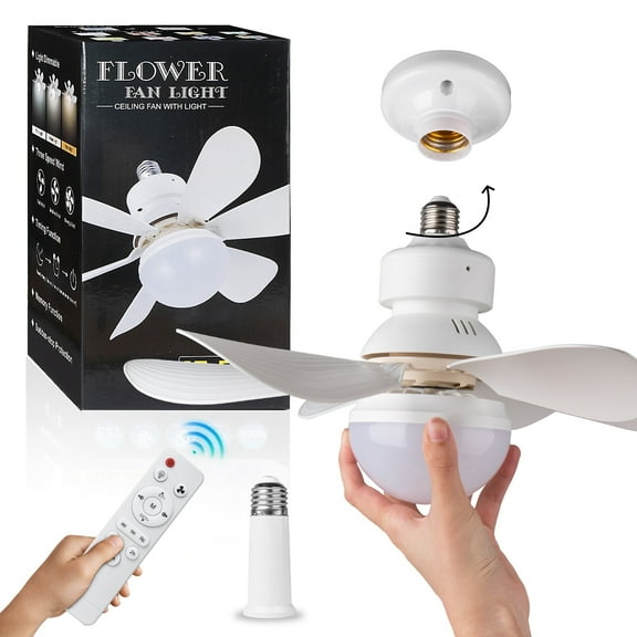 SURNIE 16.5in LED Socket Ceiling Fan with Remote Control