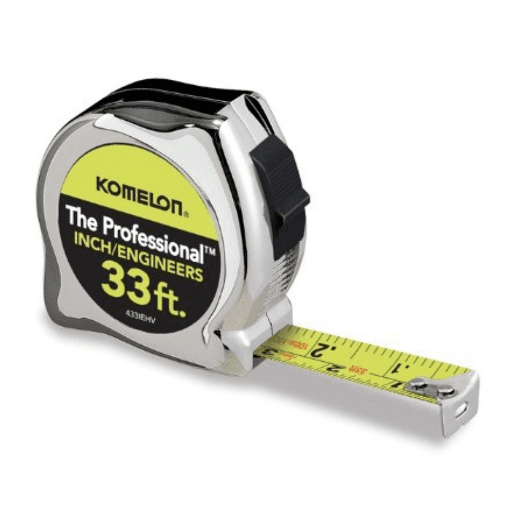 Komelon 33' Professional Chrome Inch/Engineers Tape Measure Walmart