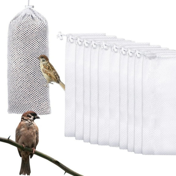 YYKihy 10 Pcs Sock Bird Feeder Sturdy Thistle Seed Feeder Bag Hanging Mesh Feeding Bag With Feeding Bag For Garden Outdoor