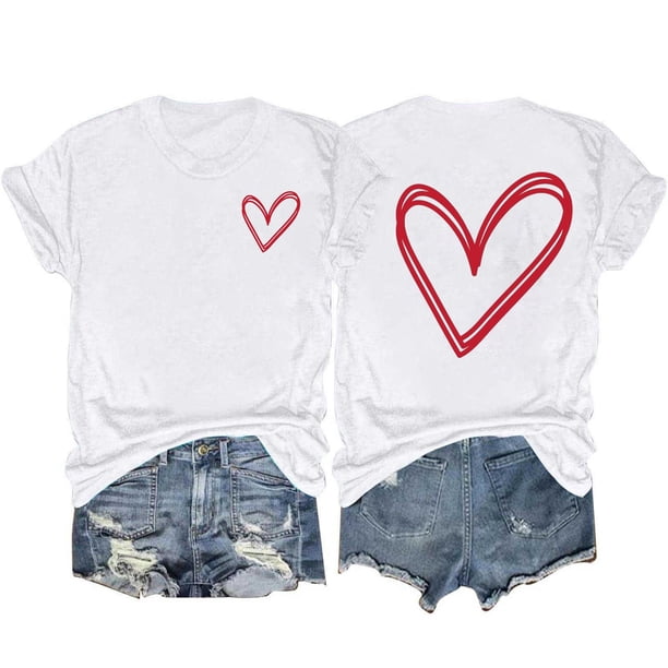 Tops Cortos para las Mujeres, Casual Impreso Delantero Corto Espalda Larga Manga Corta Raglan Cuello Redondo Blusa Hecha de Poliéster, Tops Largos para las Mujeres