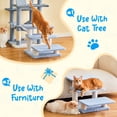 thumbnail image 2 of MWPO 15''H Multi-Step Pet Stairs for High Beds & Sofas, 3-Step Cat Stairs with 2 Toy Balls, Blue, 2 of 8