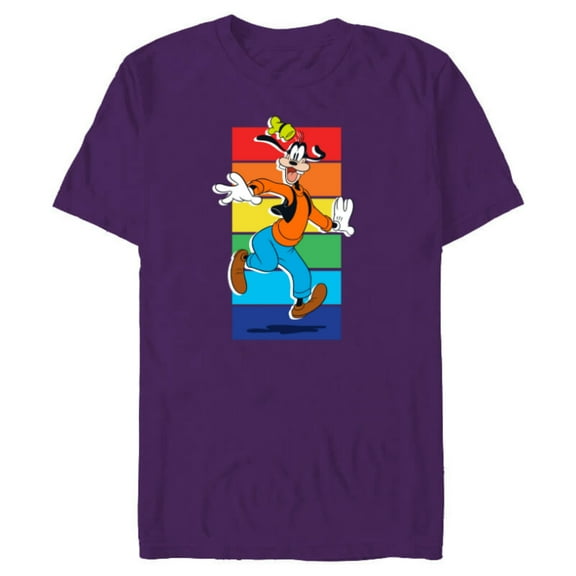 Disney Goofy Rainbow - Short Sleeve Blended T-Shirt for Adults -Customized-Purple