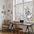 thumbnail image 5 of Easter Bunny Kitchen Curtains 45 Inch Length, Blue Easter Eggs Spring Floral Grey Plaid Tiers Curtains for Bathroom Bedroom Cafe, Light Filtering Small Window Treatment Drapes 2 Panels 42"Wx45"L, 5 of 8