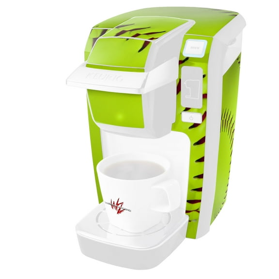 Softball - Decal Style Vinyl Skin fits Keurig K10 / K15 Mini Plus Coffee Makers (KEURIG NOT INCLUDED)