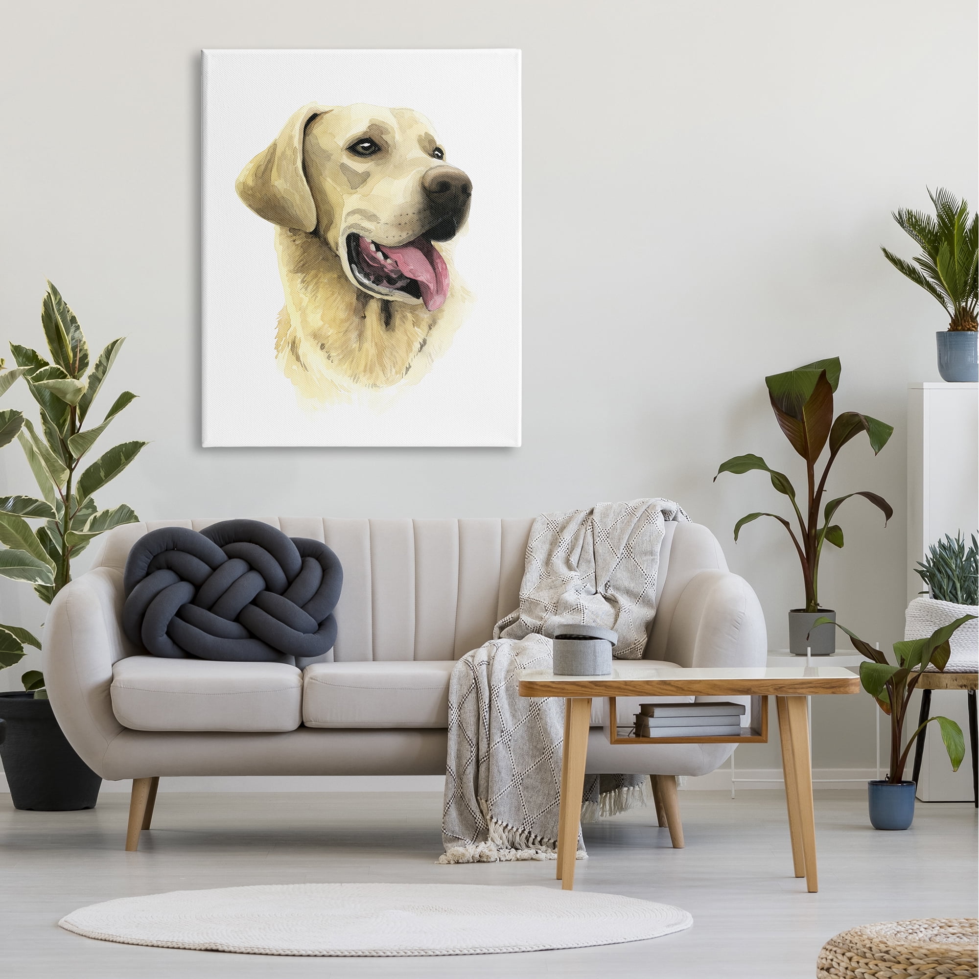 Stupell Industries Labrador Retriever Energetic Portrait Expression Canine Pet Painting,36 x 48, Design by Grace Popp