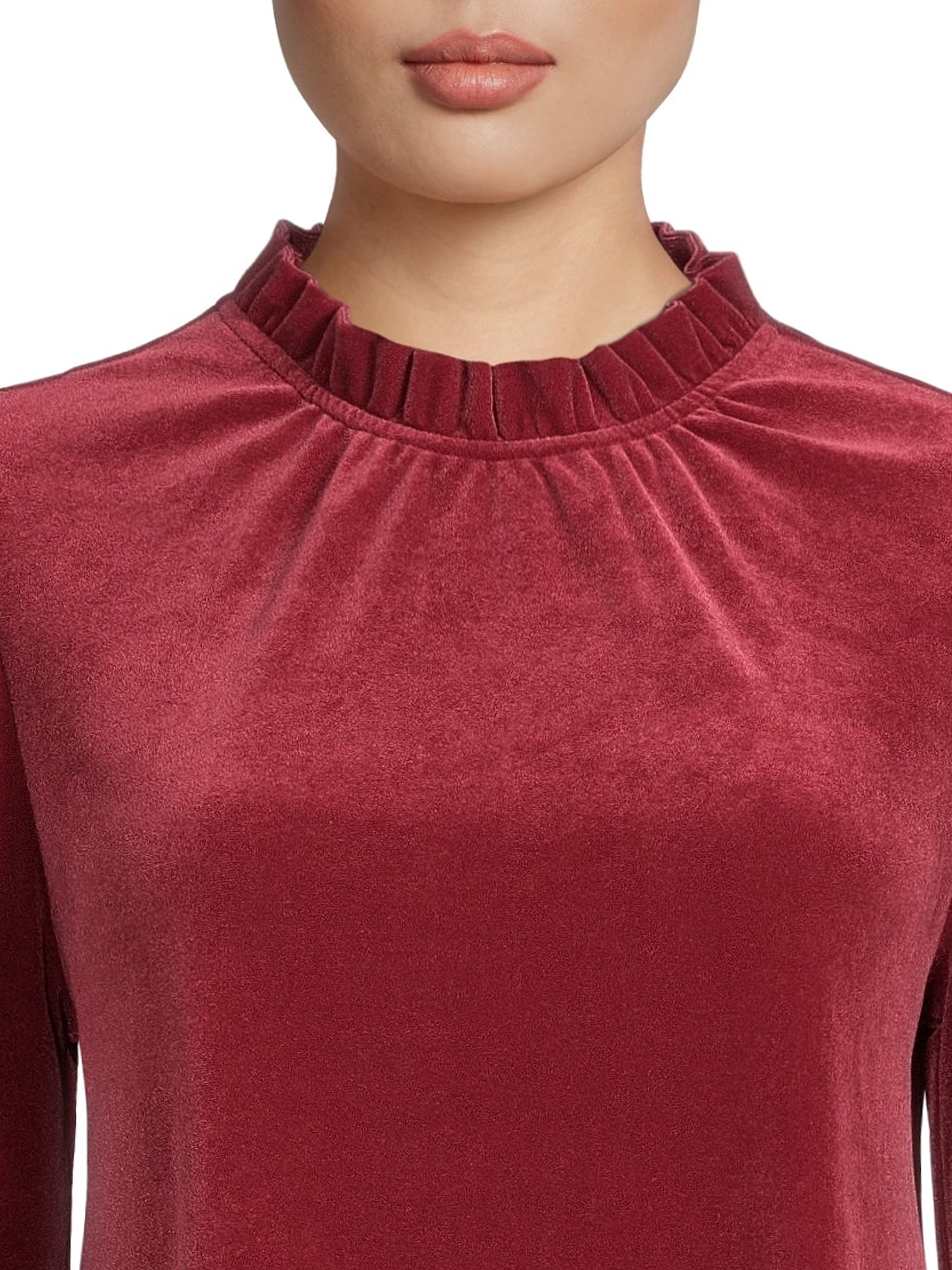 Time and Tru Women’s Velvet Dress with 3/4-Length Sleeve