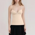 thumbnail image 5 of Camisole Tops with Built-in Bra for Women Sleeveless Spaghetti Straps V Neck Twist Front with Slim Fit Casual Summer High Elastic Cami Shirts, 5 of 6