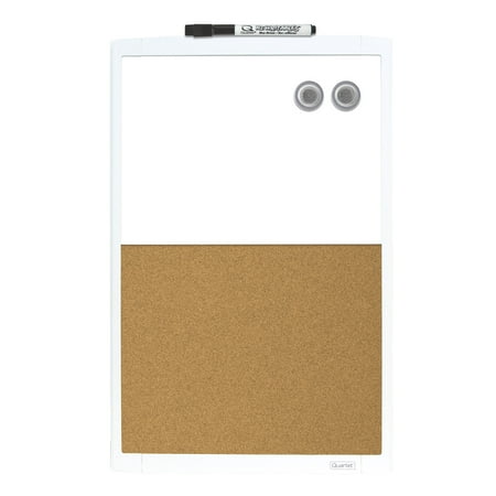 Quartet Magnetic Combination Board, Cork/Dry-Erase, 11" x 17", White Frame (MHOC1117)