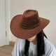 thumbnail image 3 of Sombrero de vaquero Yuyangstore Ala Plana Fibra Sintética Café, 3 of 6