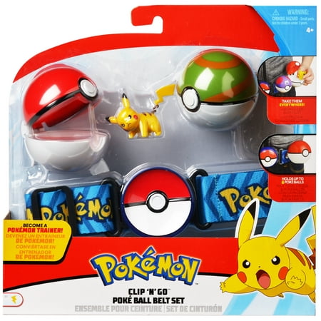 Pokemon Poke Ball Clip N Go Belt Set with 2 Inch Pikachu Figure