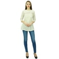 thumbnail image 6 of Phagun Women's 3/4 Sleeves Designer Lace Short Tunic Cotton Blouse Summer Casual Tops, 6 of 8