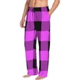 thumbnail image 2 of Kll Mens Pajama Pants For Men,Mens Lounge Pants,Funny Gifts For Men,Men'S Pajama Bottoms-Purple Black Buffalo Plaid, 2 of 9