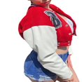 thumbnail image 2 of EIMELI Women‘s Crop Baseball Jacket Casual Retro Varsity Coat Letters Embroidery Button-Down Baggy Bomber Jacket, 2 of 6
