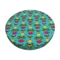 thumbnail image 2 of Xecao's Sunmmer Cat Print Stool Covers offer stylish, washable protection for PU round bar stools, perfect for home or commercial use., 2 of 7
