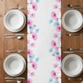 thumbnail image 4 of Table Runner 108 Inches Long for Kitchen Dining, Blue Pink Flowers Dresser Scarf Farmhouse, Dining Table Decorations for Wedding/Parties, Spring Garden Floral Watercolor 13 x 108 In, 4 of 8
