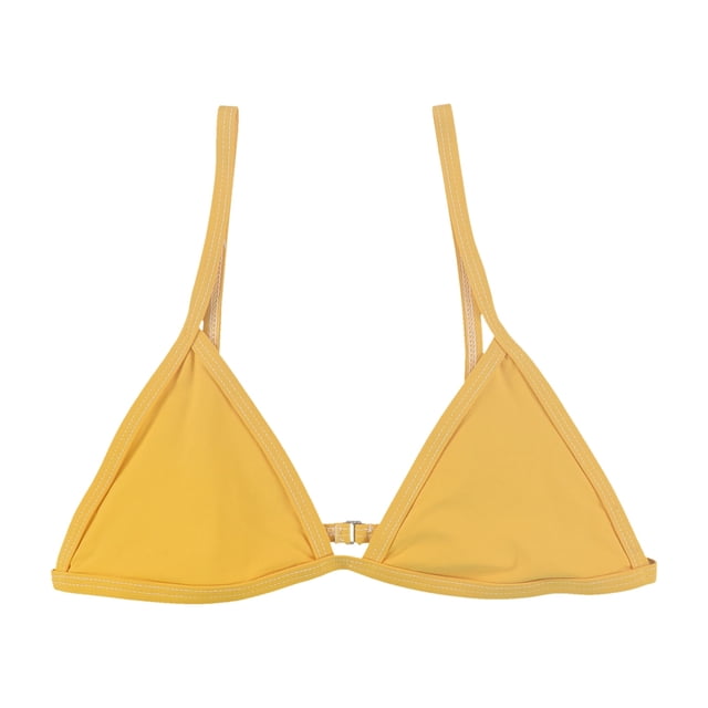 Tavik Womens Jett Contrast Stitch Bikini Swim Top, Yellow, Medium