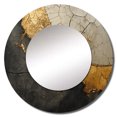 thumbnail image 2 of Designart "Adorned Gold And Black Pottery" Abstract Spirals Rund Mirror For Wall Decor - Large Black Round Print Mirror - Round Modern Mirror - Wall Mounted Round Large Mirror - 23" x 23", 2 of 6