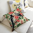 thumbnail image 4 of Flower tree bird Linen toss pillowcase Decoration pillowcase Gift preferred 24x24" Cushion cover 4 set Sofa pillowcase Sofa bedroom living room car, 4 of 7