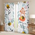 thumbnail image 2 of Homewish Leaf Plant Botanical Black Out Curtains, Kawaii Rustic Bee Curtains Pack of 2 (42x63 Each), Teens Kids Boys Girls Bedroom Curtains, Living Room Curtains Decor, 2 of 6