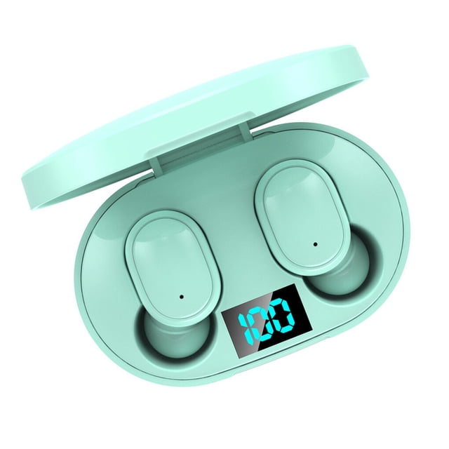 Inteprter 1 par de auriculares manos libres para llamadas, auriculares intrauditivos compatibles con Bluetooth, pantalla Digital LED recargable Cables de audio/vídeo