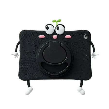 TECH CIRCLE Cartoon Tablet Case for Apple iPad 6th/5th Generation (2018/2017) 9.7", Cute Case for Kids, Built-in Rotating Kickstand & Handle, with Shoulder Strap, Shockproof Portable Case, White Eyes