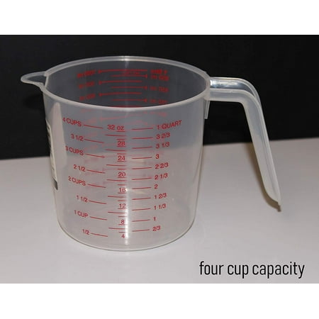 Clear Plastic Measuring Cup – 4-Cup Capacity for Measuring Cooking and Baking Ingredients