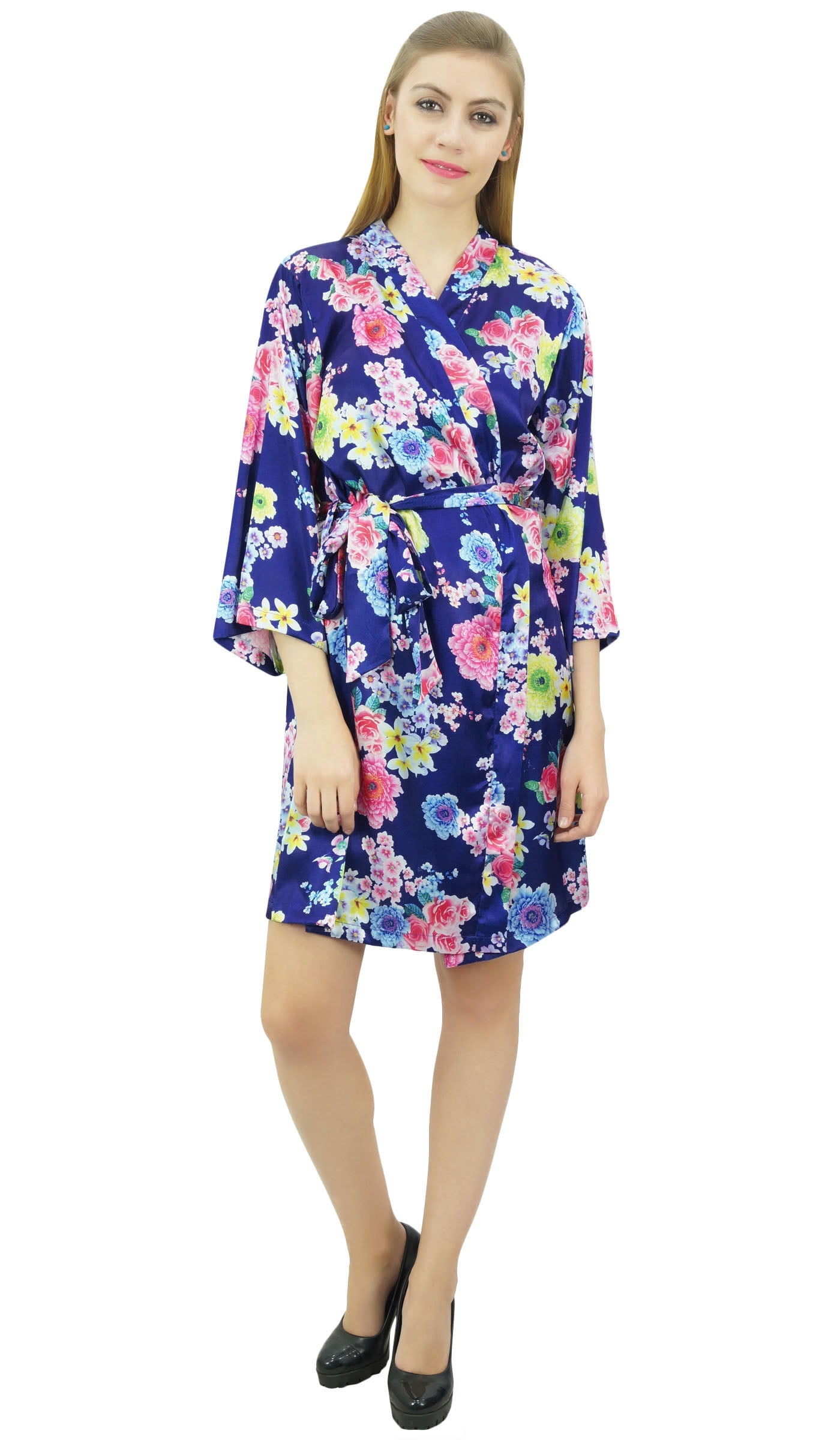 BOTCAM Abito Floreale Spalato Baggy Lungo Scollo A V Hem Caftano Donne Senza Maniche Stampate Vestiti Delle Donne Vestito Da Donna Grandi Dimensioni Bianco Xl 121098800