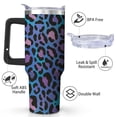 thumbnail image 2 of Leopard Print Stainless Steel Insulated Mug with Lid and Handle, 40oz, 2 of 4