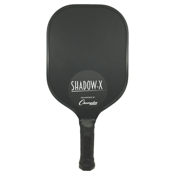 Champion Sports Fiberglass Pickleball Paddle: ShadowX Pickleball Paddle - Indoor or Outdoor Pickle Ball Paddles - Black/Black Racket, 7-7.8 oz