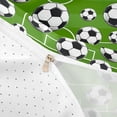 thumbnail image 4 of Meiyoeat Sporty Soccer Ball Pattern Twin Duvet Cover for Teens, Playful Football Field Print Twin Bedding for Bedroom, Green Black White,2pcs,No Comforter, 4 of 6