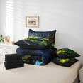 thumbnail image 6 of Feelyou Futuristic Sports Car Twin Bedding Sets 7-Piece, Neon Glowing Lightning Bedding Comforter Set, Teens Kids Boys Girls Reversible Sheet Sets, Ultra Soft Bedroom Decor, 6 of 8